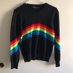 Sweet Rain Black Rainbow Sweater